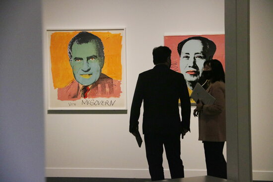 Andy Warhol's prints of Nixon and Mao at Barcelona CaixaForum museum (by Pau Cortina)